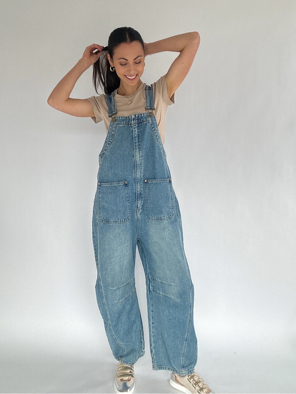 Mustard Seed Light Blue Denim Overalls for Women